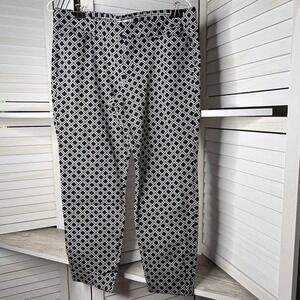 Old Navy Pixie Pants Women's‎ 12 Black Grid Check Stretch Ankle Skinny